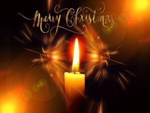 クリスマスのキャンドルの画像とメリー・クリスマスの文字